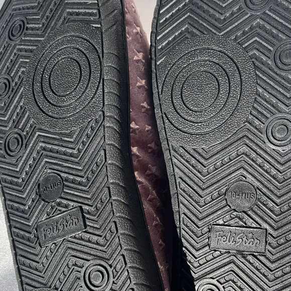 FeliStar Pink Women’s Plush Memory Foam Slippers Nautical Stars Size 10/11 - Picture 5 of 5